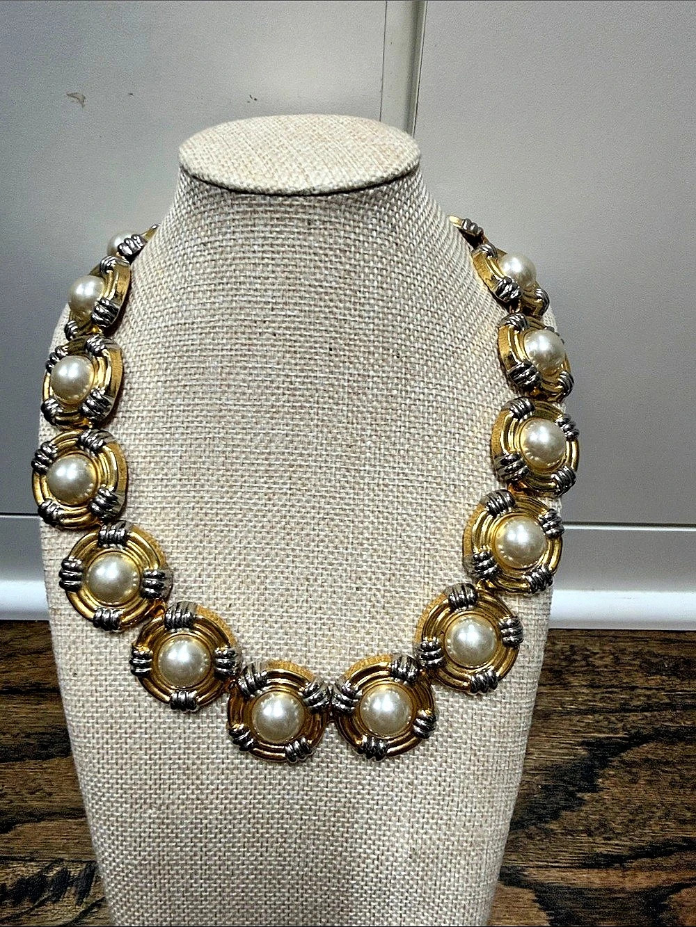 Gold & Silver Statement Necklace Like New